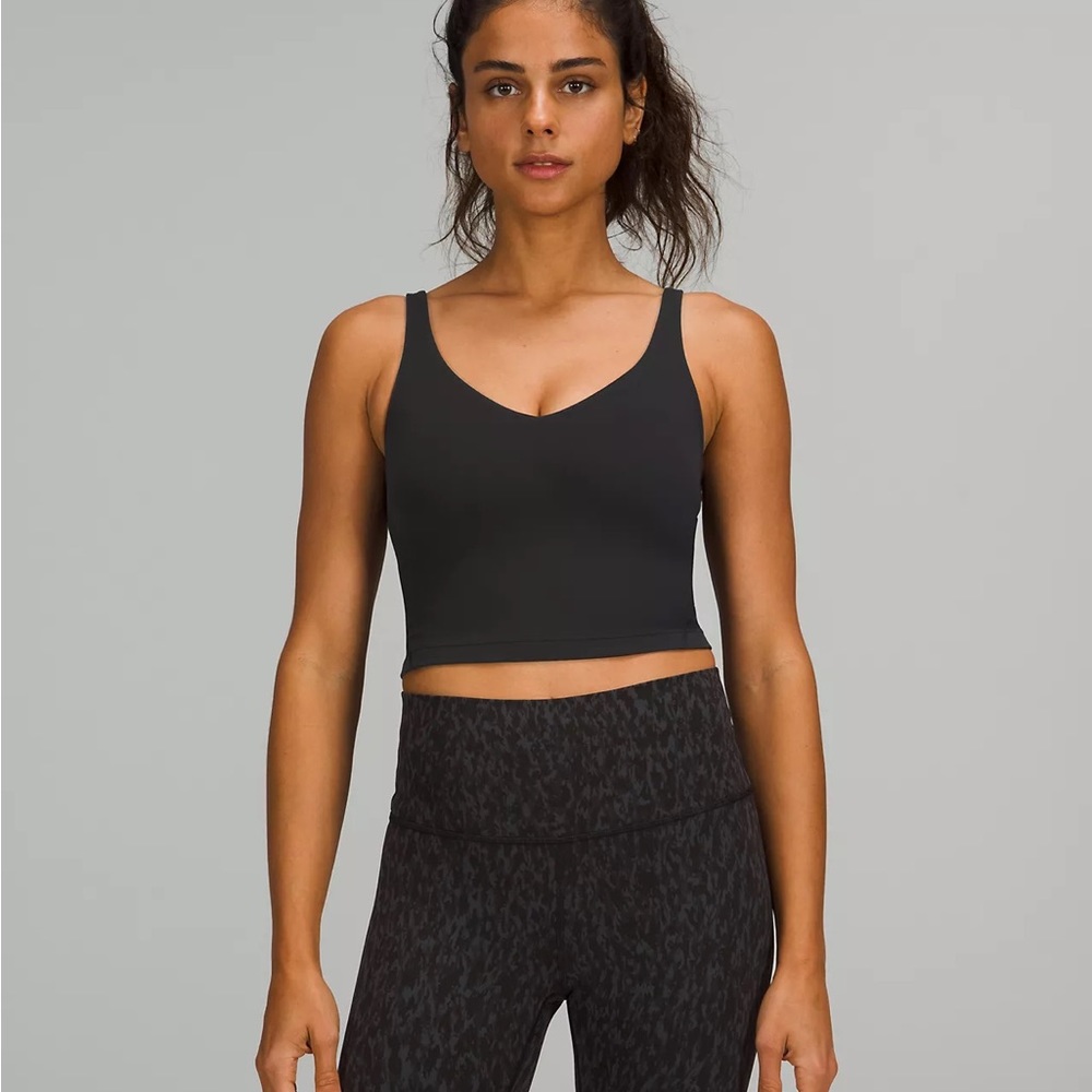 Lululemon Align Tank Black Size 6 Nulu Yoga Crop Top Built In Bra
